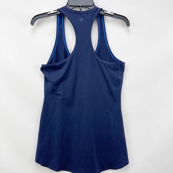 Athleta Tank Top Womens Small Blue Stretch Scoop Neck Sleeveless Racerback - Picture 4 of 7
